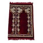 Karbat3ppl 0022 Extra Large Maroon Islamic Prayer Mat Musallah Janamaaz (3 People) (9)