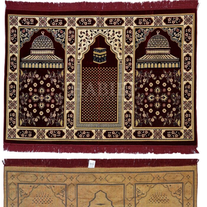 Karbat3ppl 002 Large Islamic Prayer Mat Musallah Janamaaz (3 People) (25)