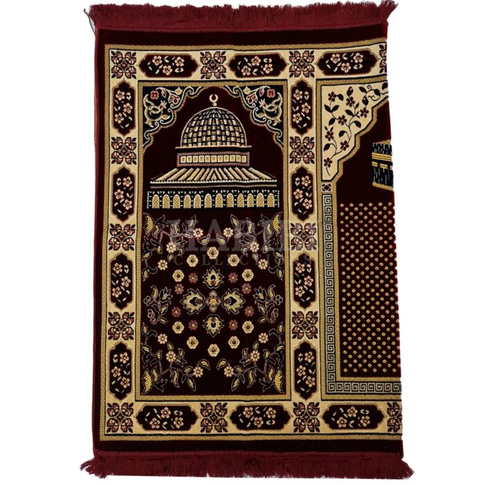 Karbat3ppl 002 Large Islamic Prayer Mat Musallah Janamaaz (3 People) (28)