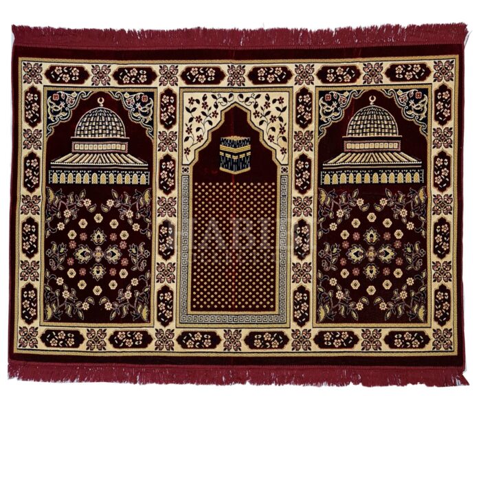 Karbat3ppl 002 Large Islamic Prayer Mat Musallah Janamaaz (3 People) (29)