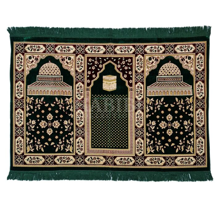 Karbat3ppl 002 Large Islamic Prayer Mat Musallah Janamaaz (3 People) (31)