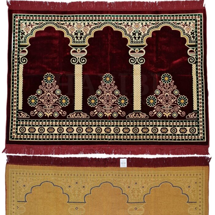 Karbat3ppl 003 Large Islamic Prayer Mat Musallah Janamaaz (3 People) (32)