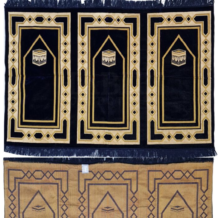 Karbat3ppl 004 Large Islamic Prayer Mat Musallah Janamaaz (3 People) (25)