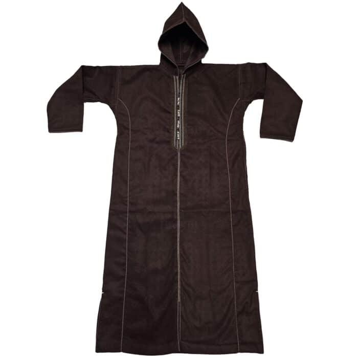 Kdssaed 005 Drk Brwn Kids Boys Cashmere Wool Thick Long Sleeve Moroccan Thobe Jubba Habibi Collections 1