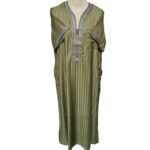 Khaal3 2021 Men Moroccan Light Green Short Sleeves Thobe Jubba Kandora (3)