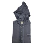 Khalkidset 006 Boy's Moroccan Dark Grey Long Sleeve Hooded Polyester Thobe Jubba Djellaba +trouser