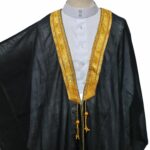 Kharbat Bsht 001 New Men's Bisht Cloak Arab Dress Thobe Islam Robe Eid Kaftan Jacket Wedding Blk001 (3)