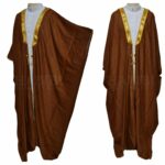 Kharbat Bsht 004 New Men's Bisht Cloak Arab Dress Thobe Islam Robe Eid Kaftan Jacket Wedding Brwn010 (2)