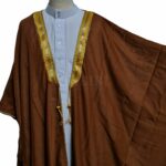 Kharbat Bsht 004 New Men's Bisht Cloak Arab Dress Thobe Islam Robe Eid Kaftan Jacket Wedding Brwn010 (4)