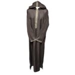 Khlplnhd 003 Moroccan Brown Zip Front Long Sleeve Hooded Thobe Jubba Djellaba 003 (1)