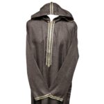 Khlplnhd 003 Moroccan Brown Zip Front Long Sleeve Hooded Thobe Jubba Djellaba 003 (2)