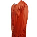 Khlshnyemrt 005 High Quality Shiny Emirate Men's Orange Long Sleeve Thobe Jubba Dishdasha (4)