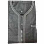 Khlslvconf Bb1 Men Moroccan Grey Short Sleeves Thobe Jubba Kandora Dishasha