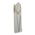 Khlslvfnln Aa8 Moroccan Cream Striped Short Sleeve Thobe Jubba Kandora 183946