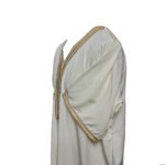 Khlslvfnln Aa8 Moroccan Cream Striped Short Sleeve Thobe Jubba Kandora 183951