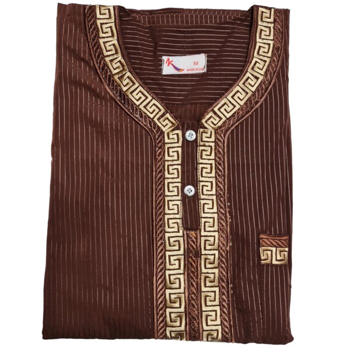 Khlstrpfln Ab1 Moroccan Short Sleeve Brown Thobe Jubba Kandora (2)