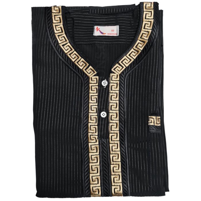 Khlstrpfln Ab2 Moroccan Short Sleeve Black Thobe Jubba Kandora (2)