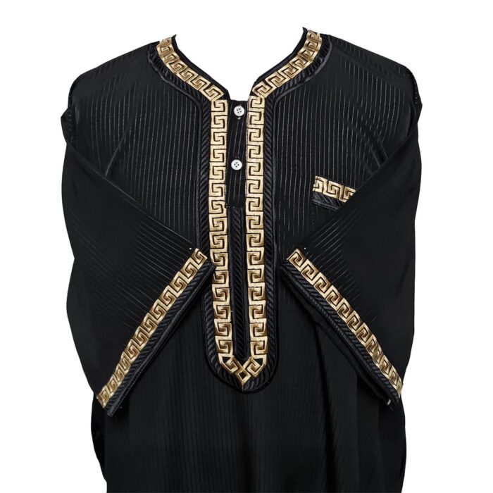 Khlstrpfln Ab2 Moroccan Short Sleeve Black Thobe Jubba Kandora (3)