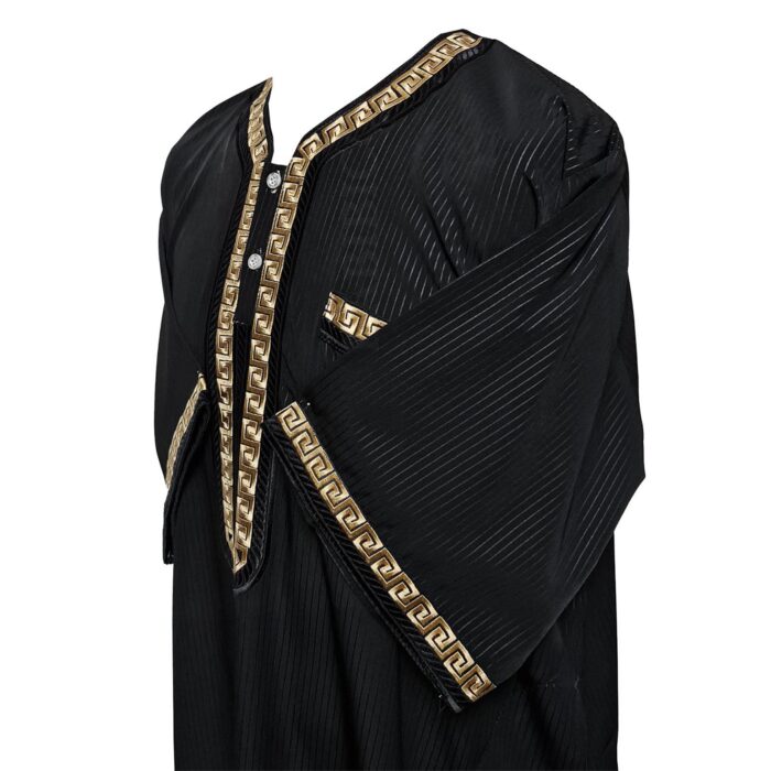 Khlstrpfln Ab2 Moroccan Short Sleeve Black Thobe Jubba Kandora (4)