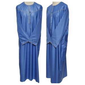 Khtemrtkids 001 Blue Kids Emirati Long Sleeves Thobe Jubba (104)