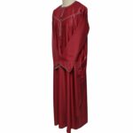 Khtemrtkids 002 Maroon Kids Emirati Long Sleeves Thobe Jubba (121)