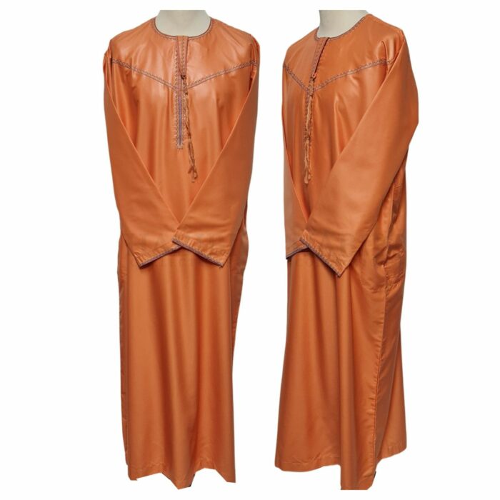 Khtomani 005l Terracotta Men Emirati Long Sleeves Thobe Jubba (104)