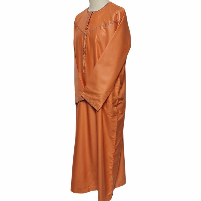 Khtomani 005l Terracotta Men Emirati Long Sleeves Thobe Jubba (107)