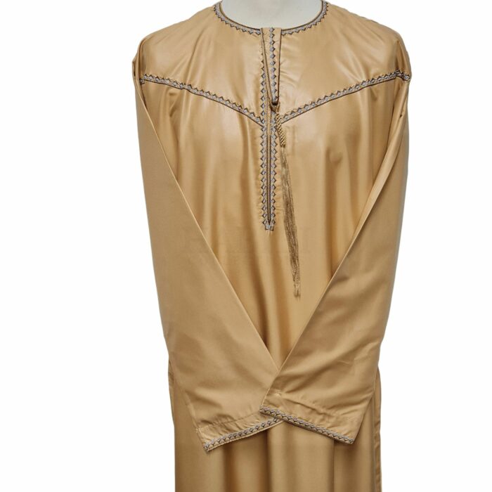 Khtomani 006l Toffee Men Emirati Long Sleeves Thobe Jubba (100)