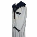 Khal001 Men Moroccan Whit Blue Long Sleeves Thobe Jubba Kandora0624 145527