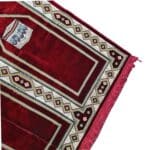 Large Burgundy Green Multicoloured Islamic Prayer Mat Rug Musallah Janamaaz (3 People) (4)