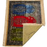 Large Red Green Blue Beige Multicoloured Islamic Prayer Mat Rug Musallah Janamaaz (3 People) (2)