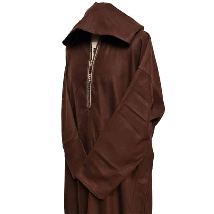 M1 Plus Size Moroccan Winter Wool Blend Brown Long Sleeve Hooded Thobe Djellaba(5)
