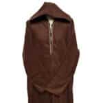 M1 Plus Size Moroccan Winter Wool Blend Brown Long Sleeve Hooded Thobe Djellaba(8)