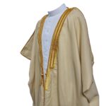 M21 Bisht 3qslv 0011 Men's Premium 3 Quarter Sleeve Arabian Bisht Cream Cloak Arab Dress Thobe Islam Robe Eid (4)