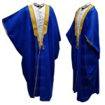 M21 Bisht 3qsslv 011 Men’s Premium 3 Quarter Sleeve Arabian Bisht Royal Blue Cloak Arab Dress Thobe Islam Robe Eid