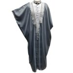 M21 Bisht 3qsslv 012 Men’s Premium 3 Quarter Sleeve Arabian Bisht Light Grey Cloak Arab Dress Thobe Islam Robe Eid 234123