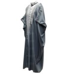 M21 Bisht 3qsslv 012 Men’s Premium 3 Quarter Sleeve Arabian Bisht Light Grey Cloak Arab Dress Thobe Islam Robe Eid 234201