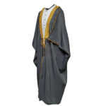 M21 Bisht 3qsslv 05 Men's Premium 3 Quarter Sleeve Arabian Bisht Green Silver Cloak Arab Dress Thobe Islam Robe Eid 0523 204716