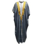 M21 Bisht 3qsslv 056 Men’s Premium 3 Quarter Sleeve Arabian Bisht Grey Gold Cloak Arab Dress Thobe Islam Robe Eid 234314