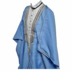 M21 Bisht 3qsslv 08 Men's Premium 3 Quarter Sleeve Arabian Bisht Green Silver Cloak Arab Dress Thobe Islam Robe Eid 0523 210206