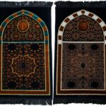 Luxury Soft Islamic Arch Mehrab Prayer/Wall Mat Gold Black Grey by Saffa