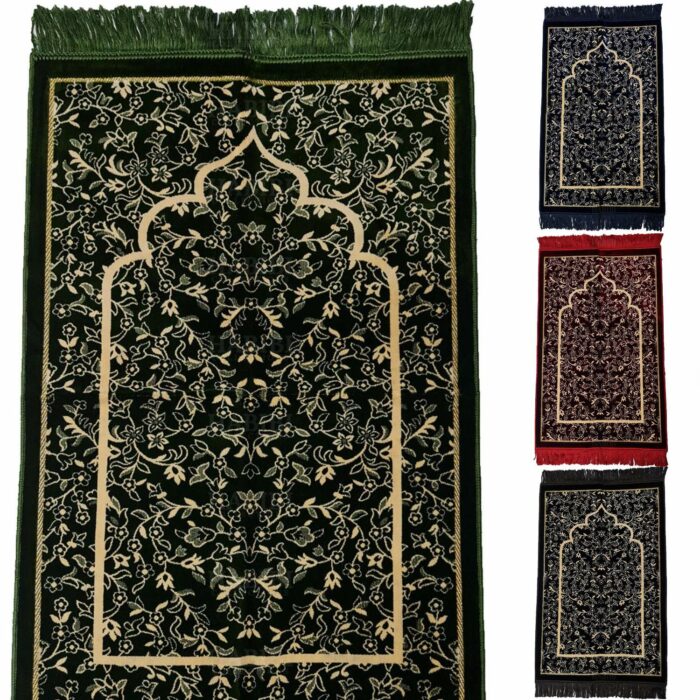 Super Soft Islamic Prayer Mat Floral Jannamaz Musallah Turkish