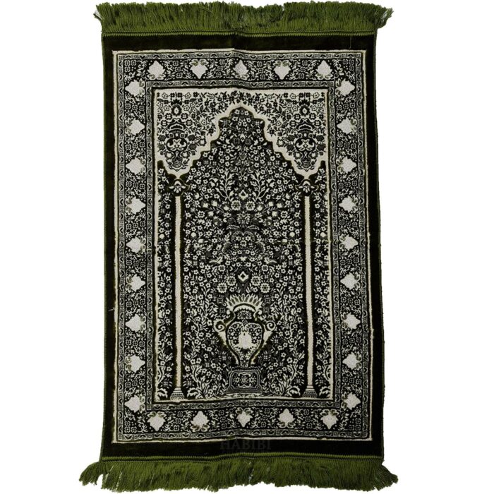 Super Soft Islamic Prayer Mat Vase Floral Jannamaz Musallah Turkish