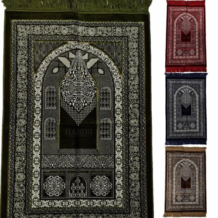 Super Soft Islamic Prayer Mat Chandelier Floral Jannamaz Musallah Turkish