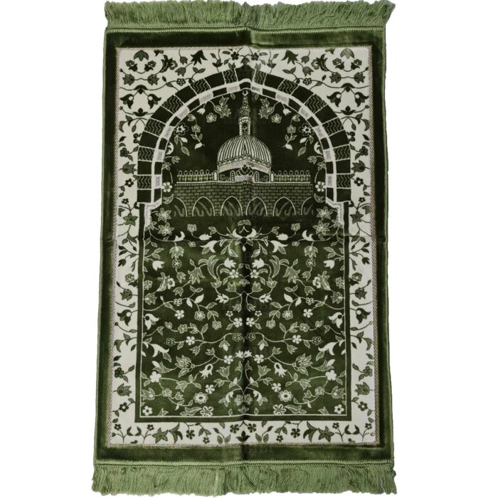 Super Soft Islamic Prayer Mat Kaba Masjid Floral Jannamaz Musallah Turkish