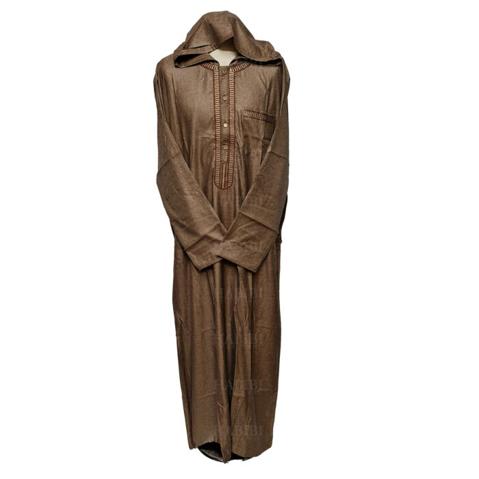 M21thbe Brwn002 Men Moroccan Long Sleeves Thobes0418 033153