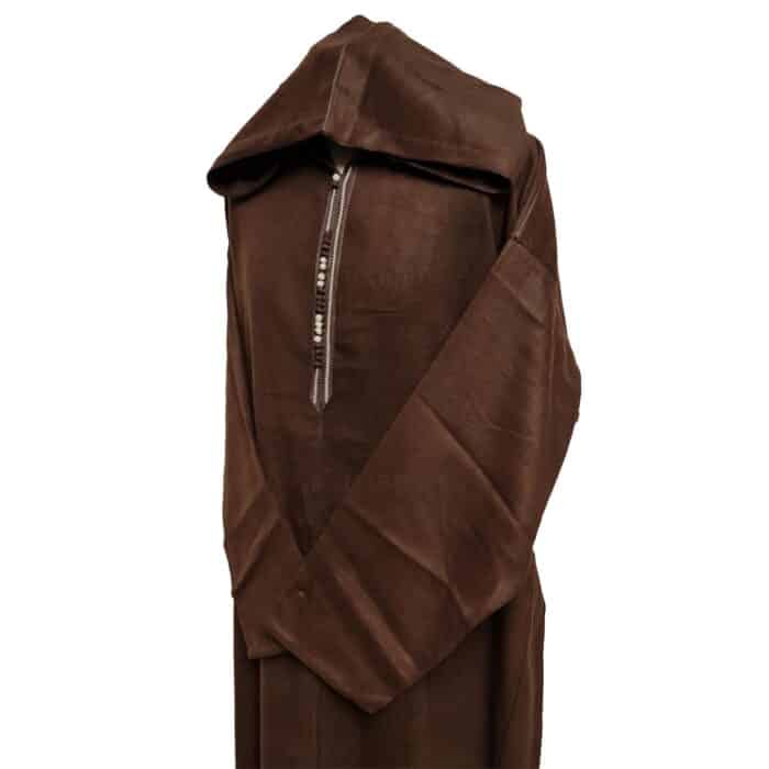 M3 Plus Size Moroccan Winter Wool Blend Brown Long Sleeve Hooded Thobe Djellaba (5)