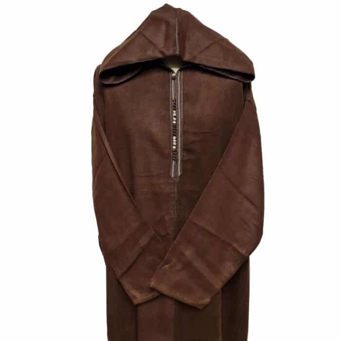 M3 Plus Size Moroccan Winter Wool Blend Brown Long Sleeve Hooded Thobe Djellaba (8)