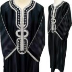 Moroccan Black Striped 3-Quarter Sleeve Thobe