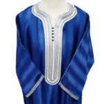 Moroccan Royal Blue 3-Quarter Sleeve Thobe